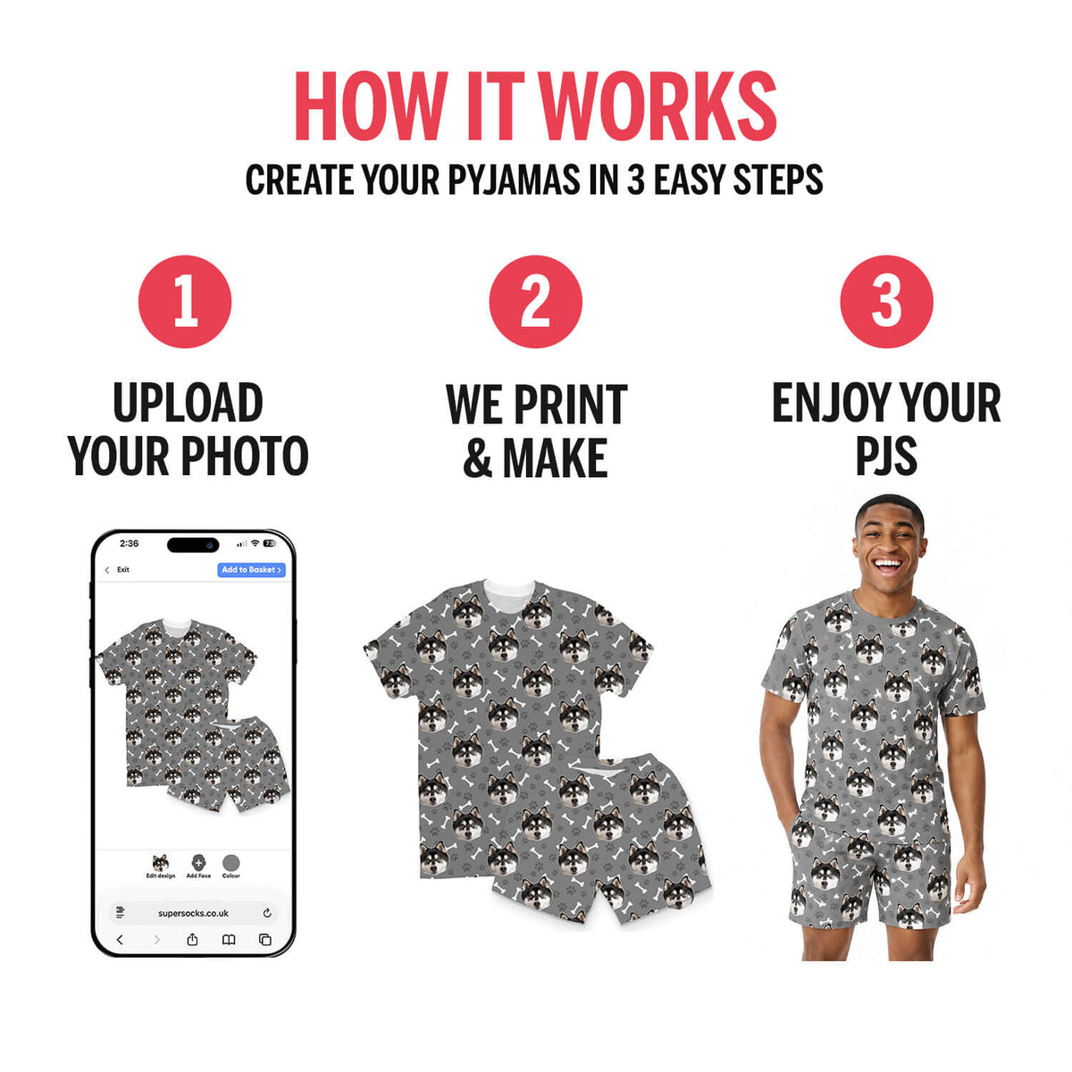 Your Dog Men's Personalised Pyjamas - Shorts Set