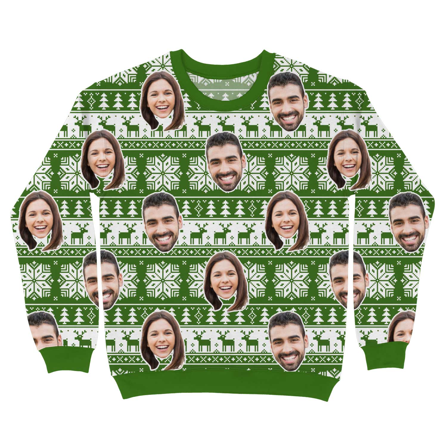 Your Face Nordic Green Personalised Christmas Jumper