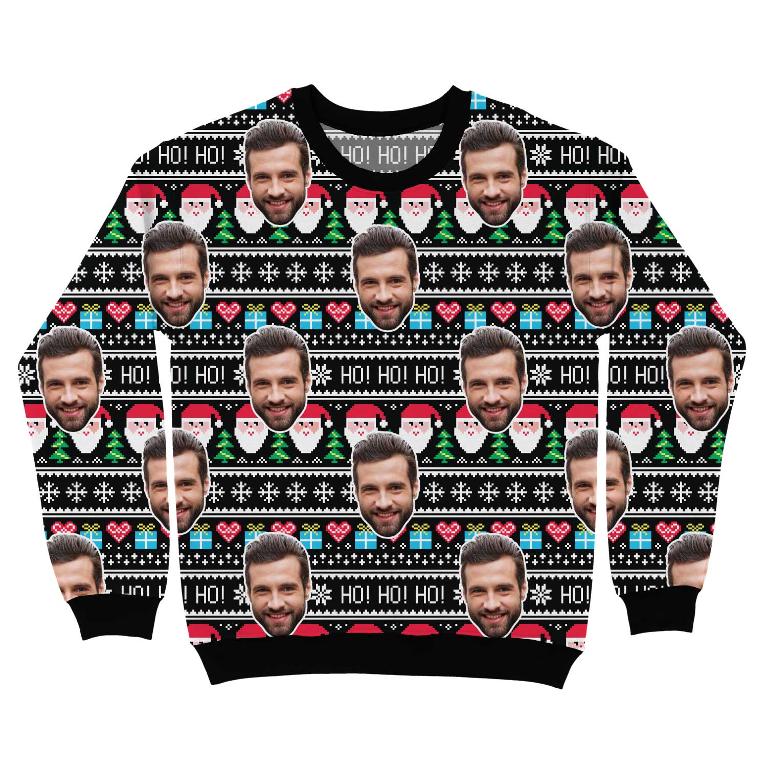 Your Face Christmas Ho Ho Ho Personalised Christmas Jumper
