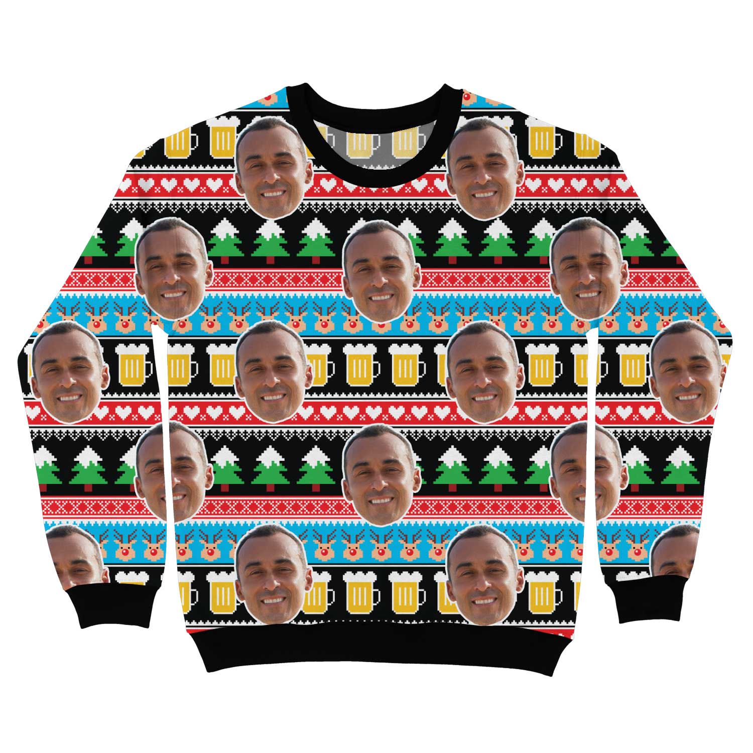 Your Face Beer Personalised Christmas Jumper
