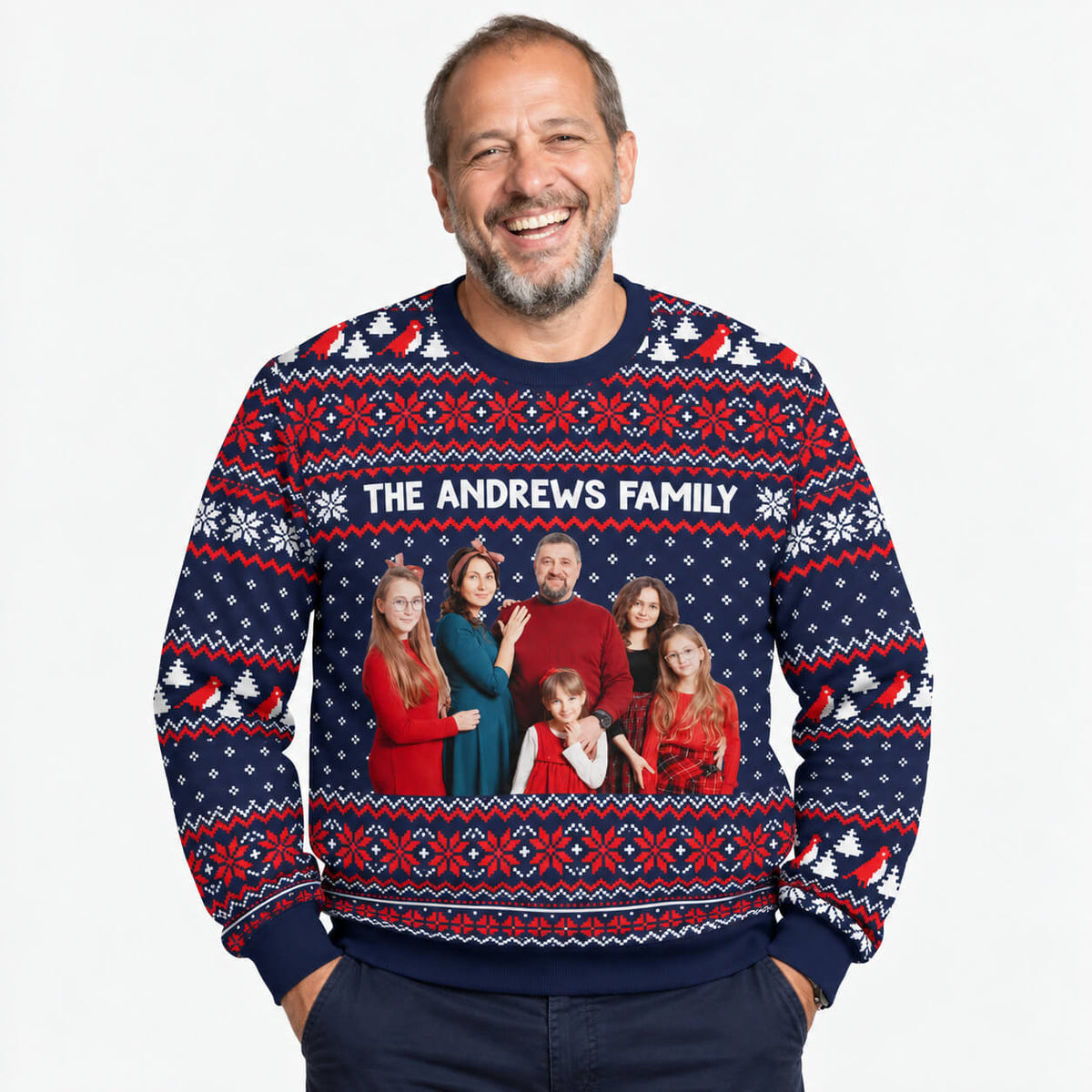 Your Family Name & Photo Christmas Jumper