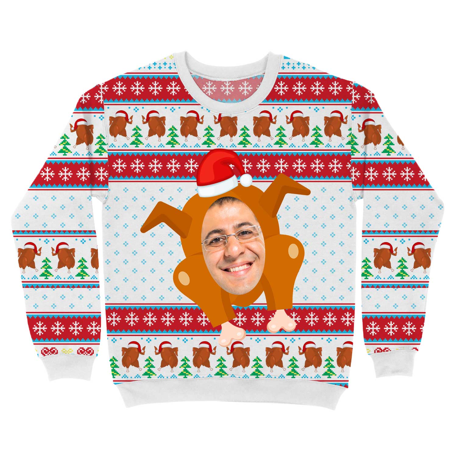 Turkey Face Personalised Christmas Jumper