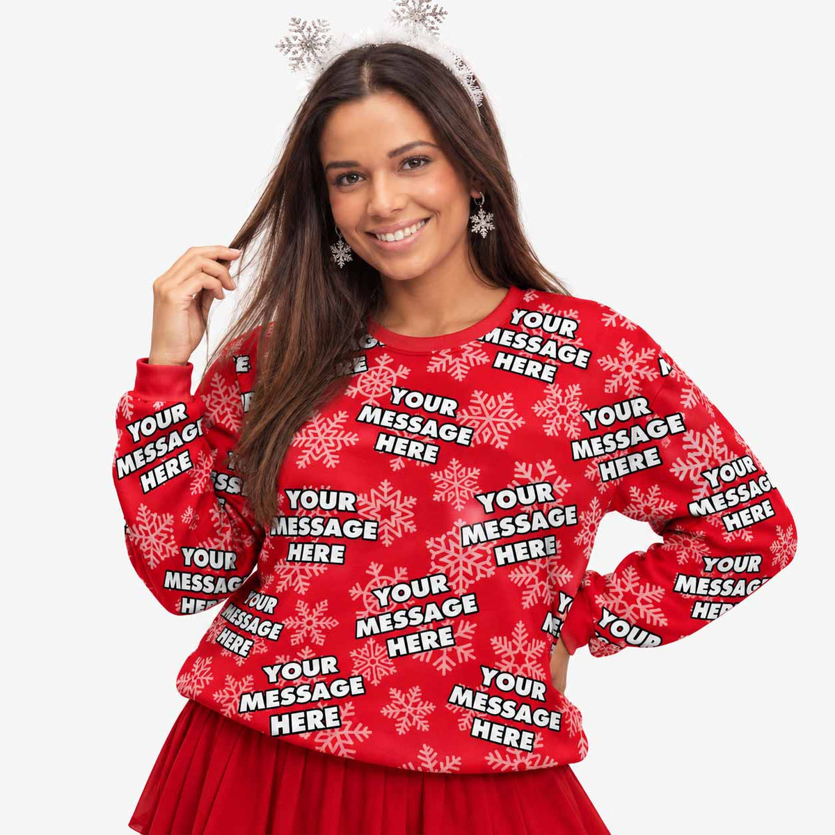 Personalised Snowflake Christmas Jumper With Your Message