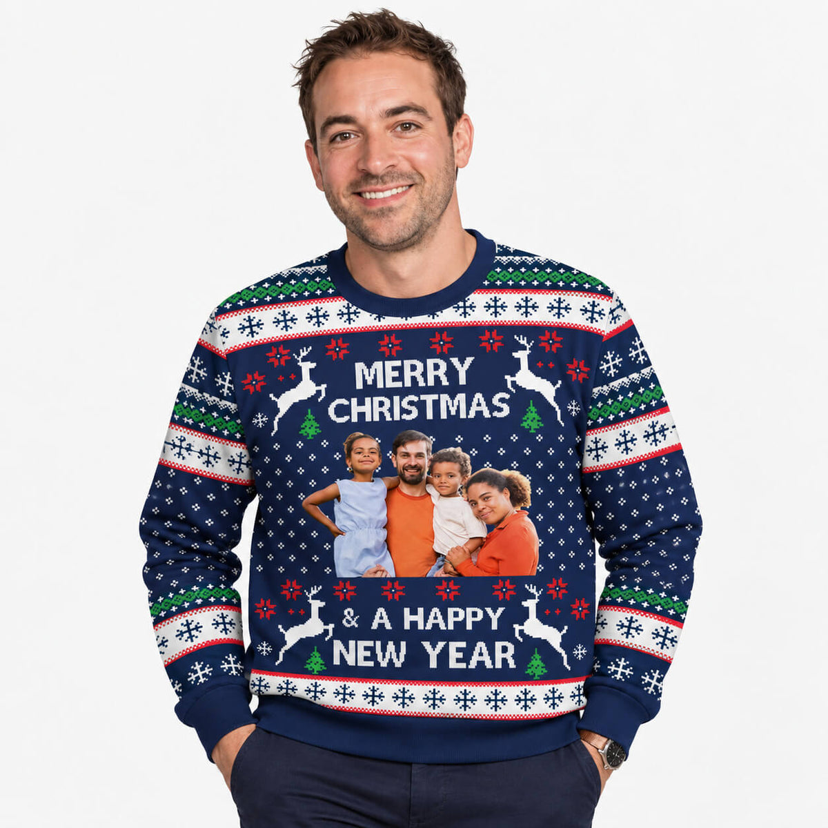 Merry Christmas & A Happy New Year Photo Festive Jumper