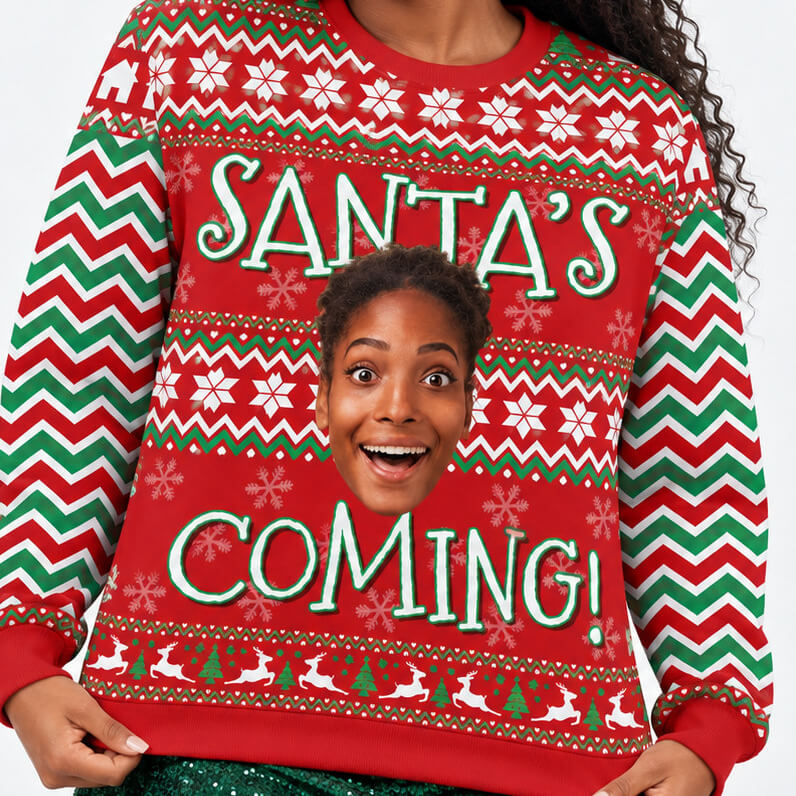 Santa's Coming! Personalised Christmas Jumper