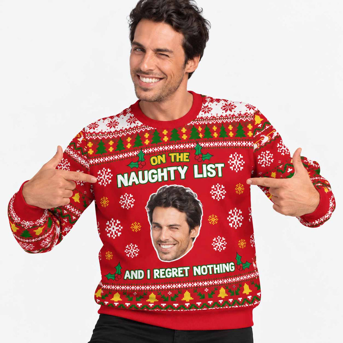 On The Naughty List Personalised Christmas Jumper
