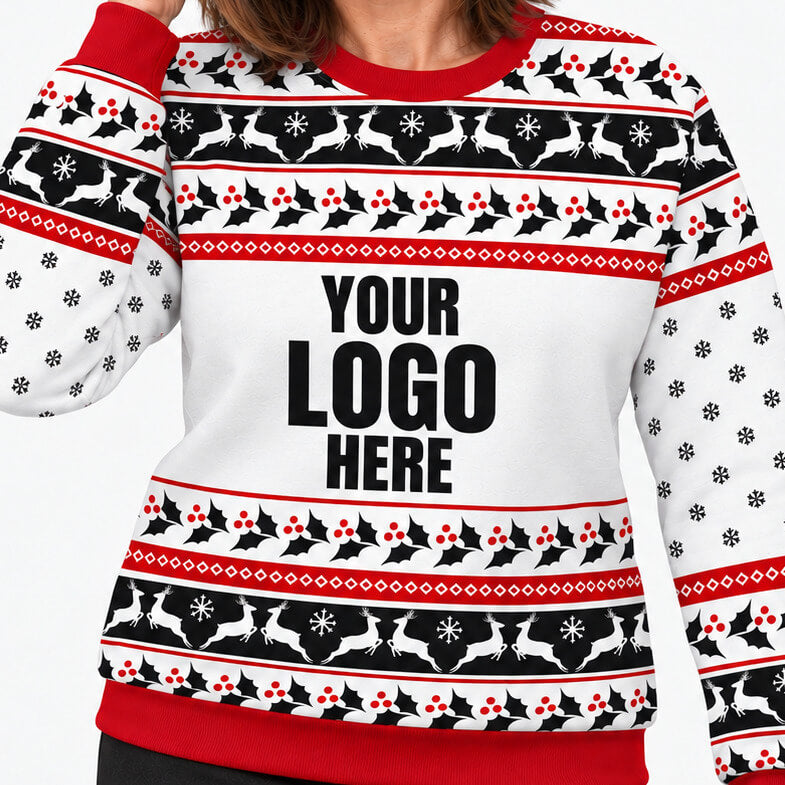 Your Logo Here Black Personalised Christmas Jumper