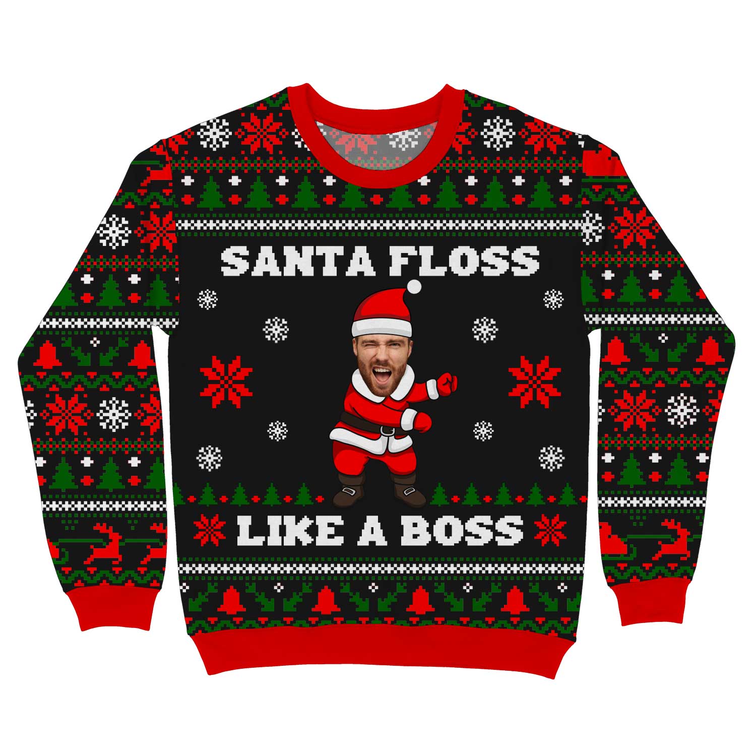 Santa Floss Like A Boss Personalised Christmas Jumper
