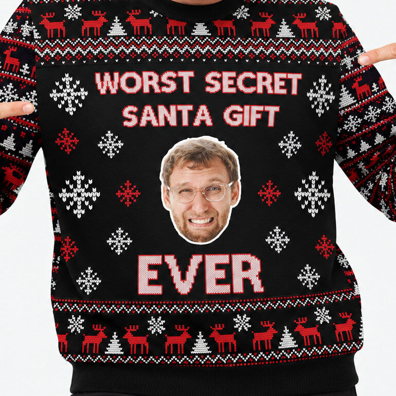 Worst Secret Santa Gift Ever Personalised Christmas Jumper