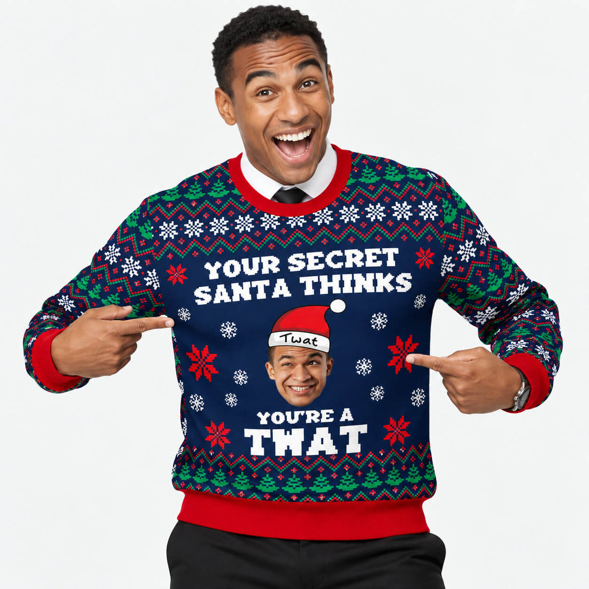 Your Secret Santa Thinks You're A Tw*t Personalised Christmas Jumper