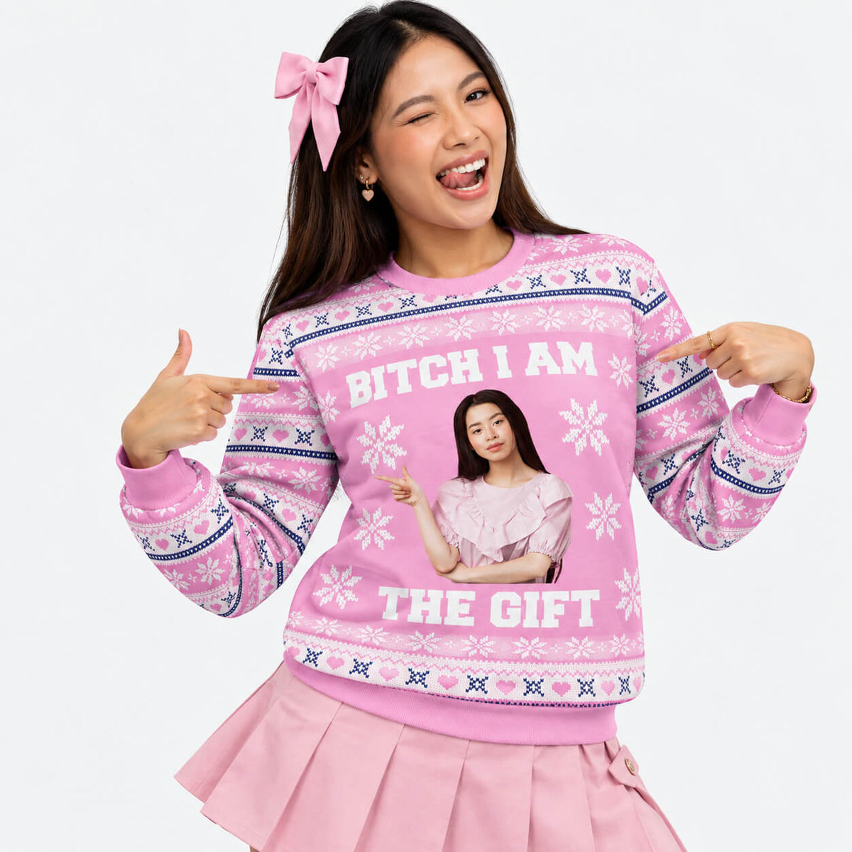 Bitch I Am The Gift Personalised Christmas Jumper