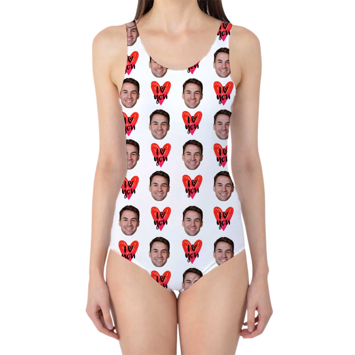 I Heart You Swimsuit Personalised With Face