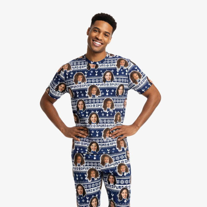 Spurs Christmas Men's Personalised Pyjamas - Trouser Set
