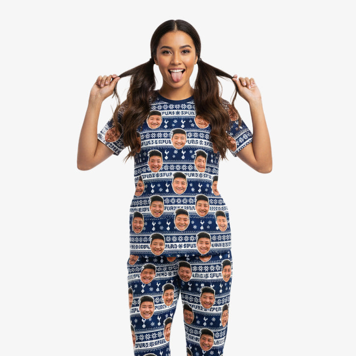 Spurs Christmas Personalised Women's Pyjamas - Trouser Set