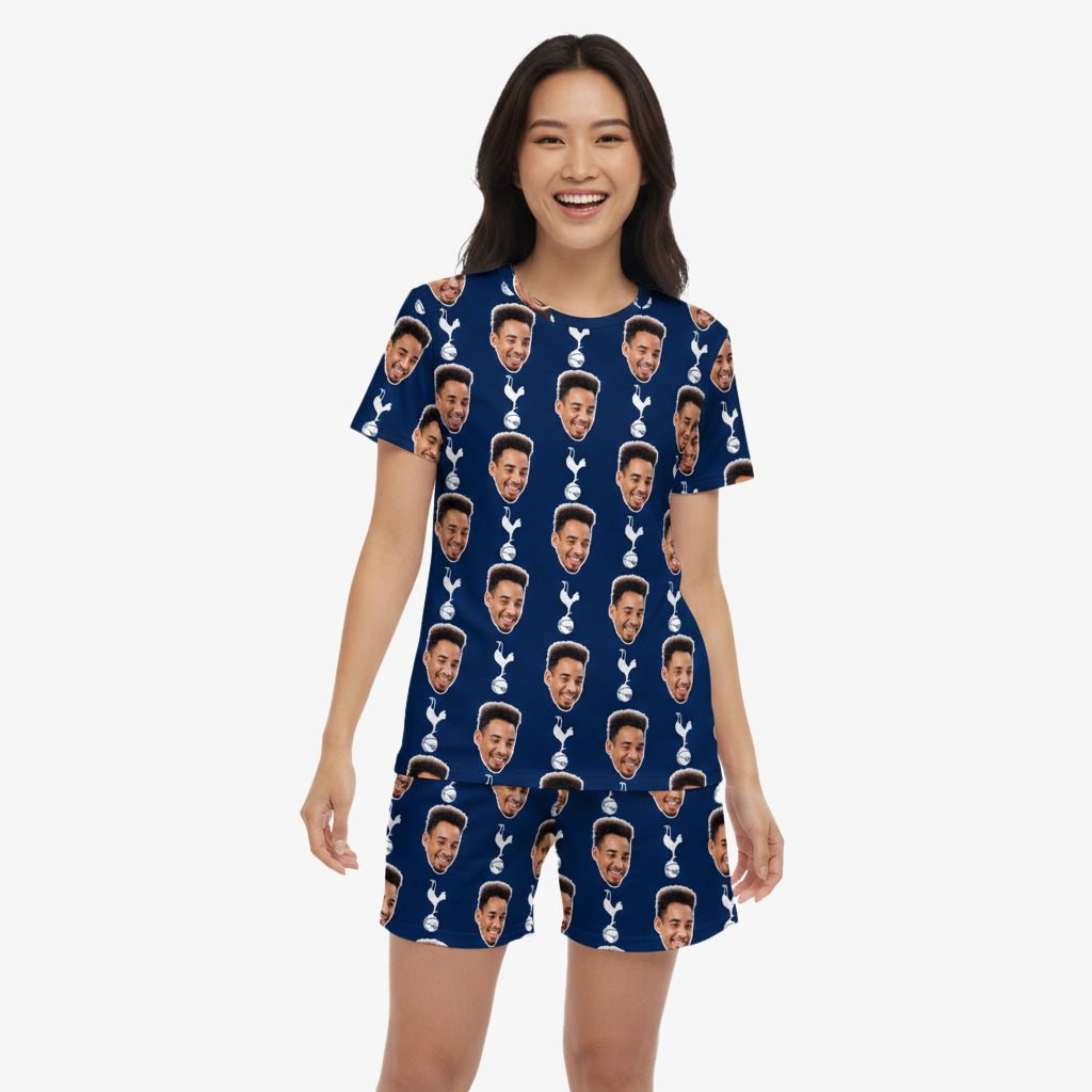 Spurs Navy Women's Personalised PJs - Shorts Set
