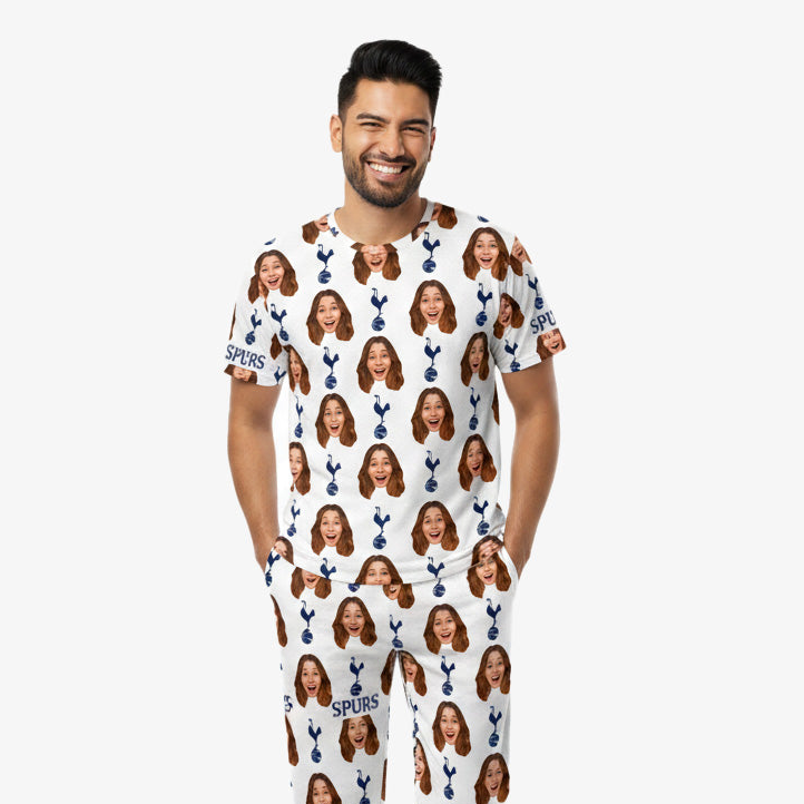 Spurs White Men's Personalised Pyjamas - Trouser Set