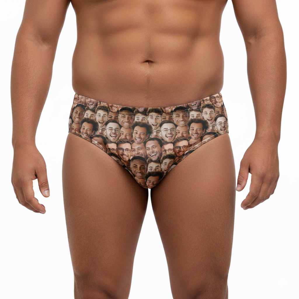 Stag Face Mash Personalised Swim Trunks