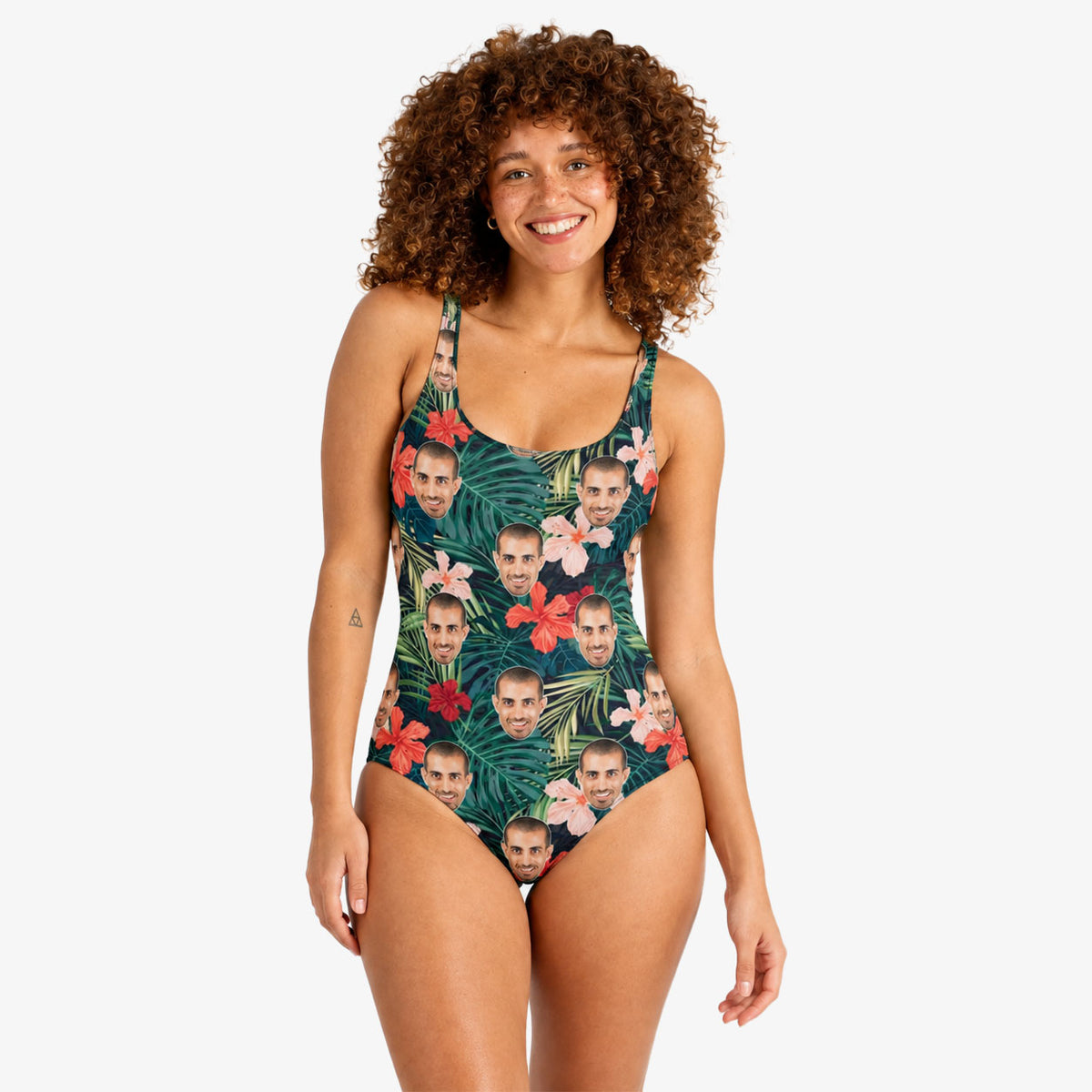 Tropical Forest Floral Swimsuit Personalised With Face