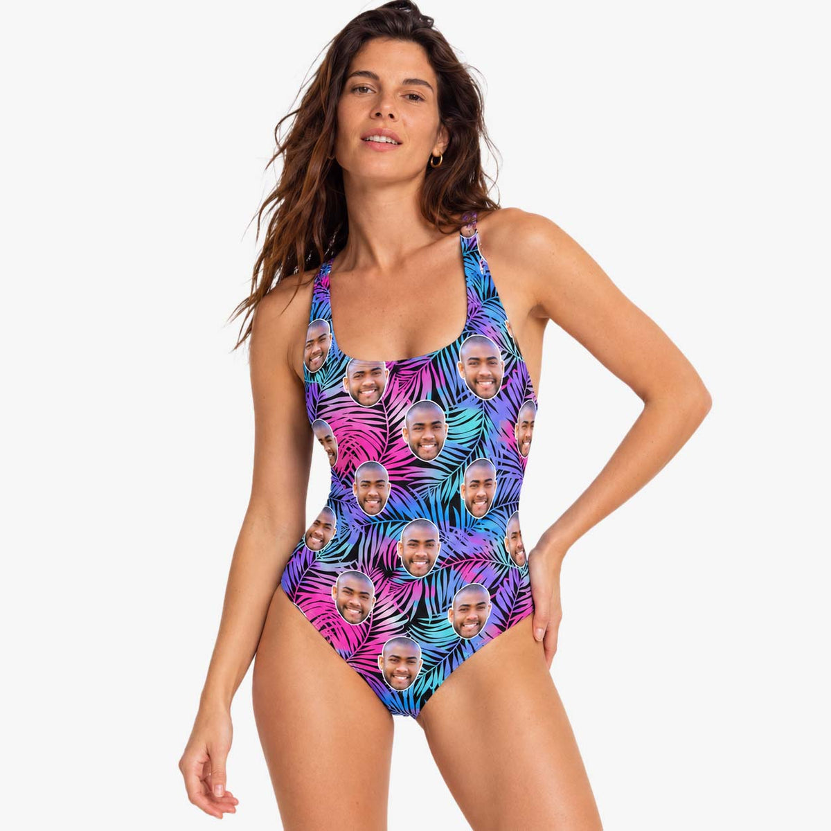 Tropical Neon Swimsuit Personalised With Face