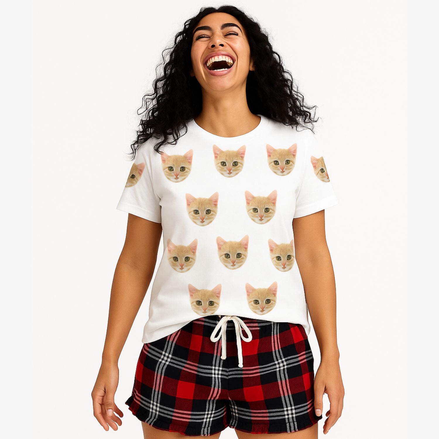 Women's Cat Pyjamas - Tartan Shorts