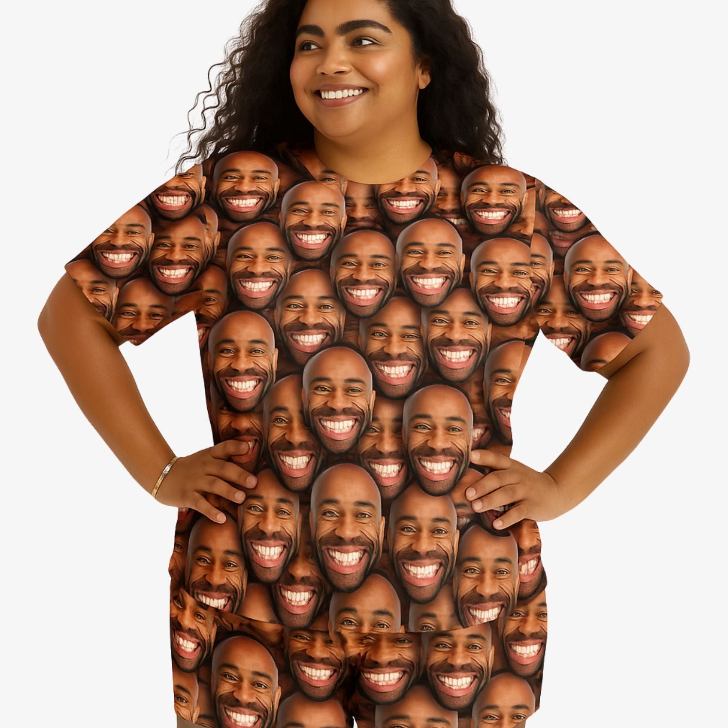 Women's Face Mash personalised Pyjamas shorts set