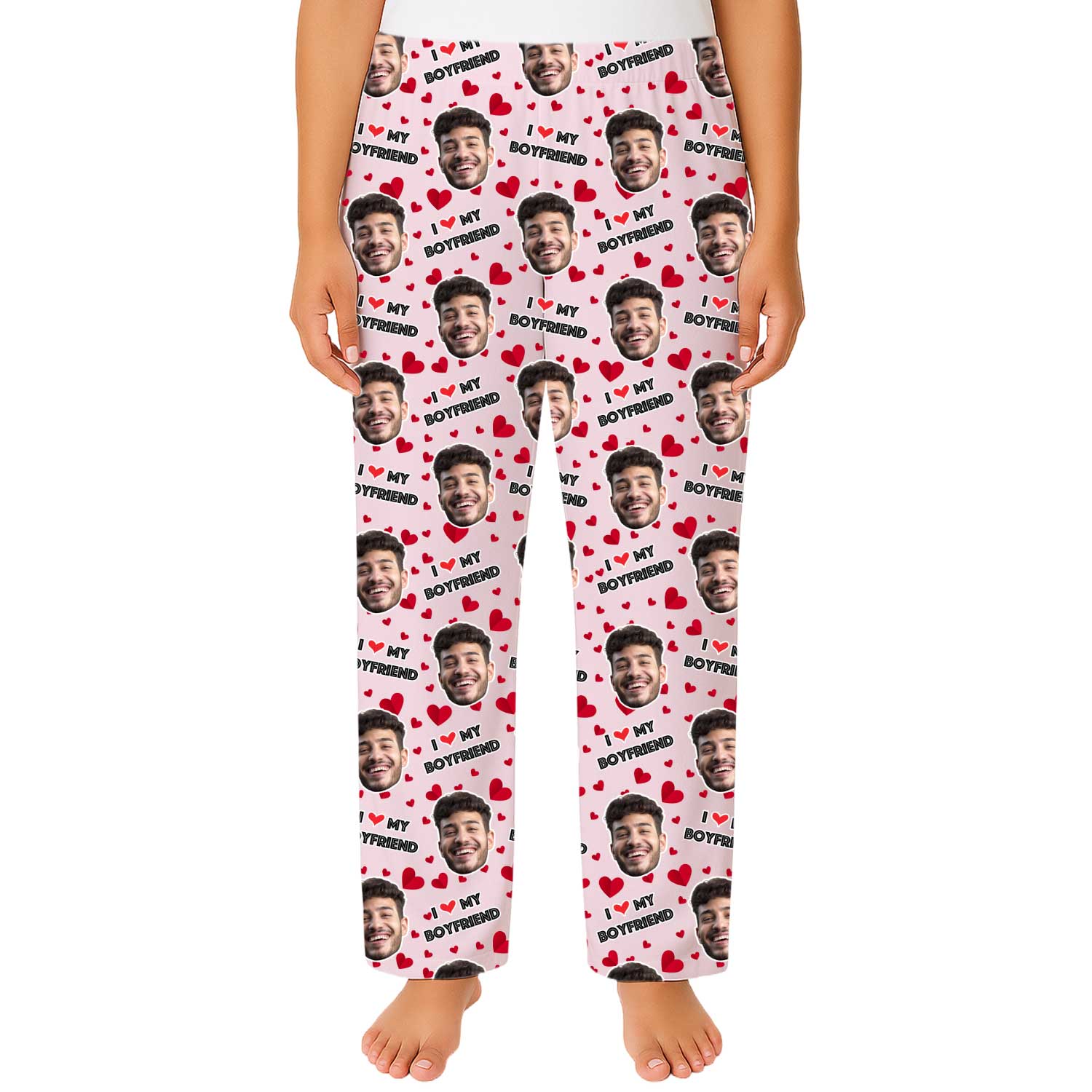 I Love My Boyfriend Custom Women's PJ Bottoms