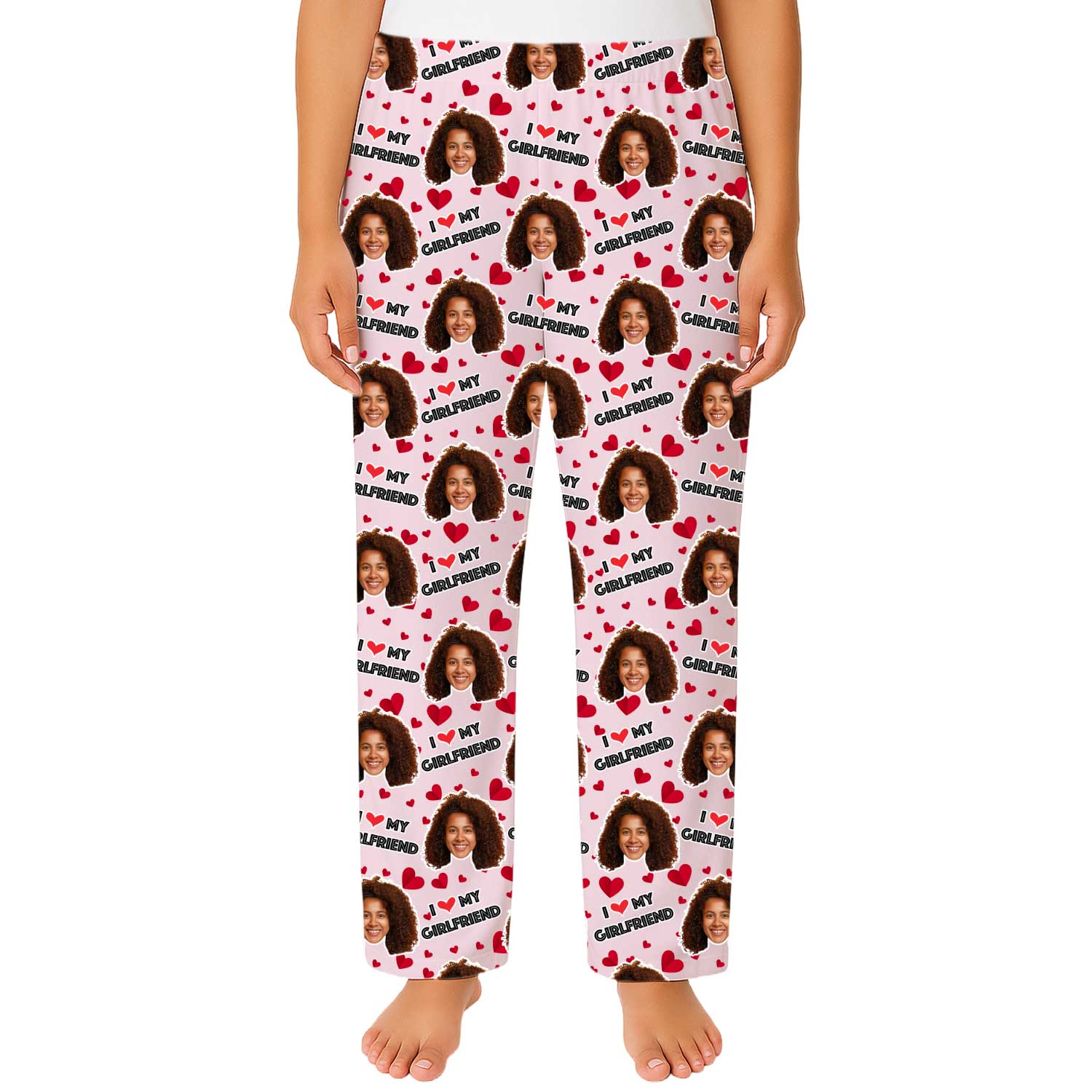 I Love My Girlfriend Custom Women's PJ Bottoms