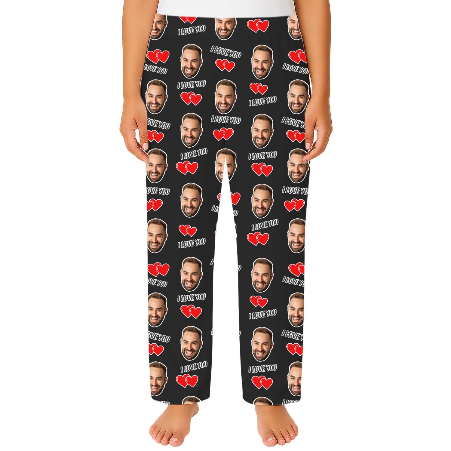 Women's I Love You Personalised PJ Bottoms