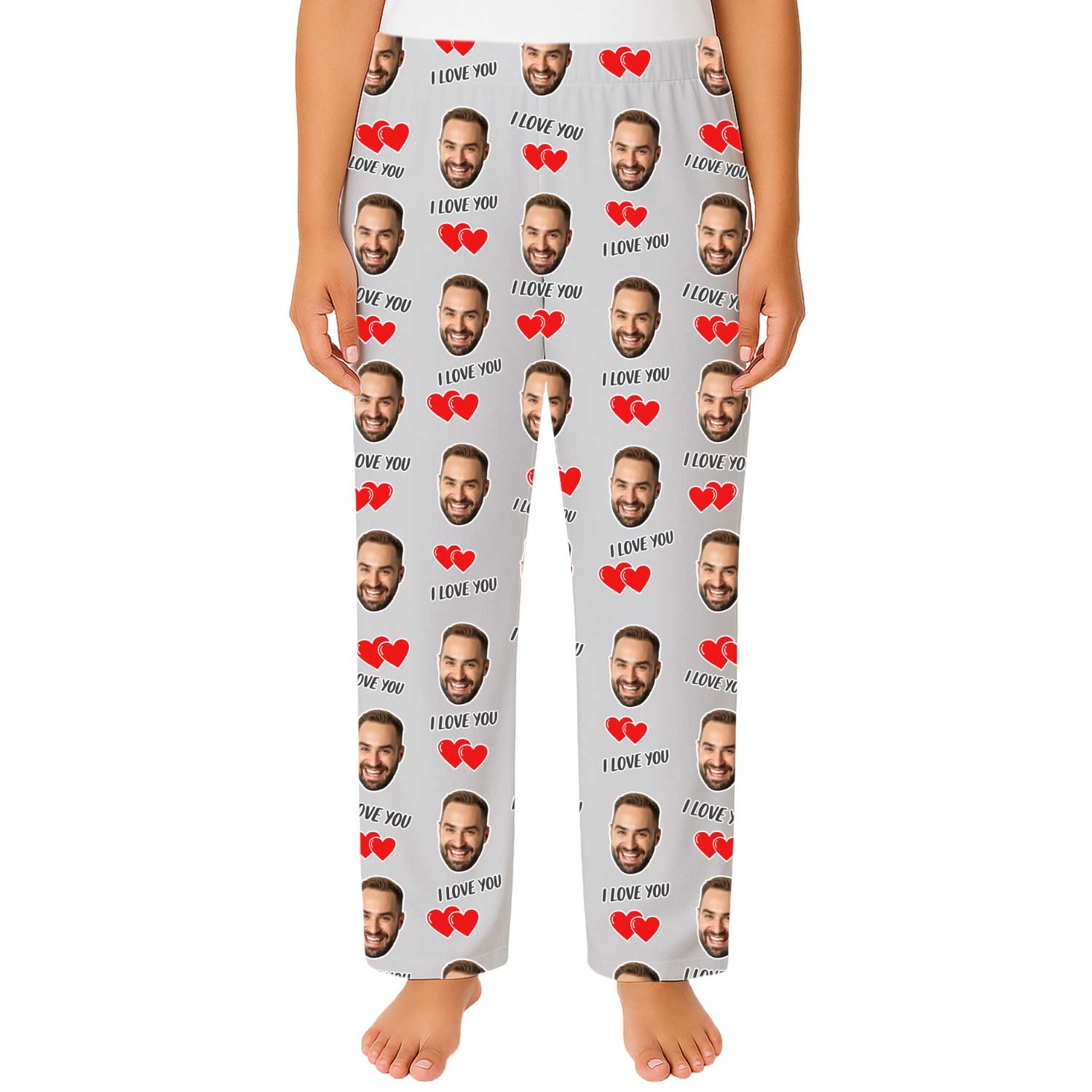Women's I Love You Personalised PJ Bottoms