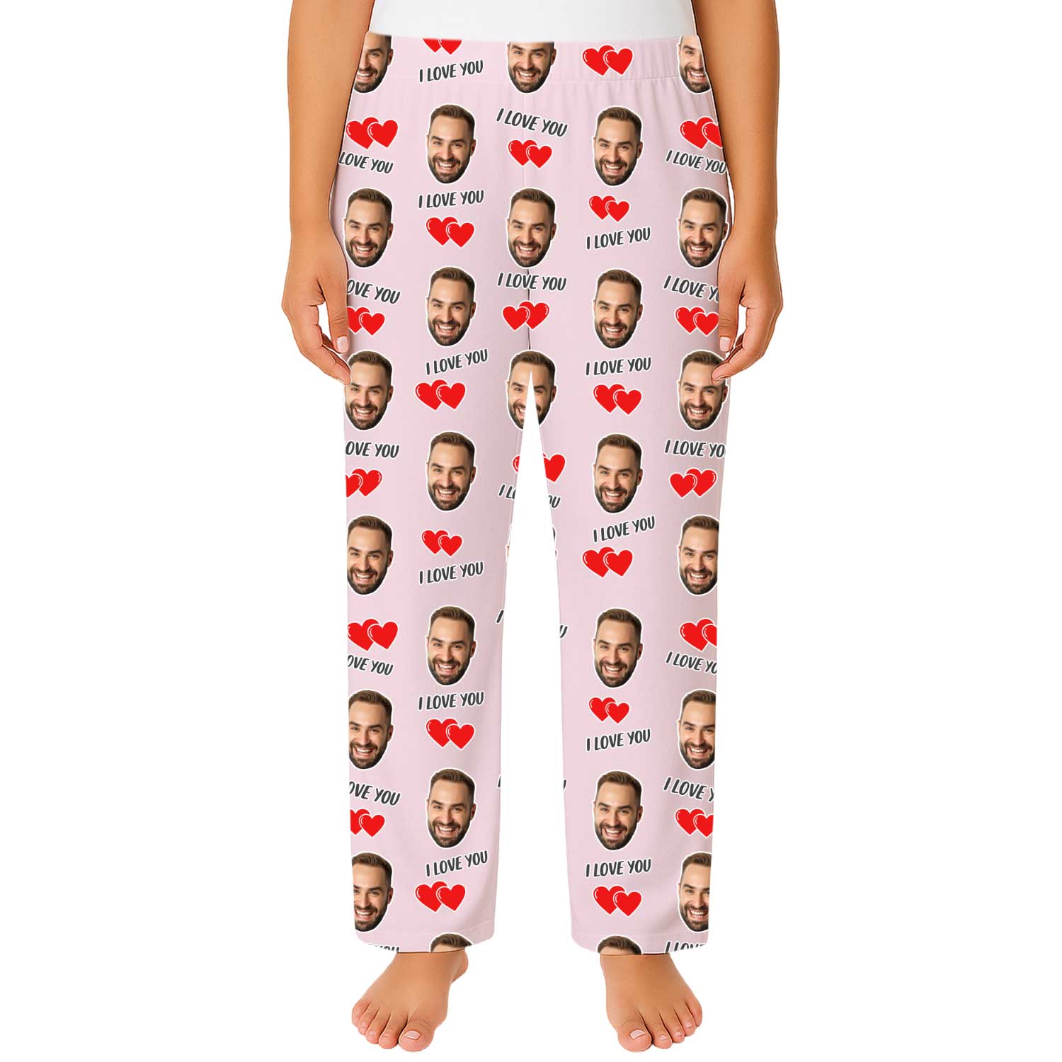 Women's I Love You Personalised PJ Bottoms