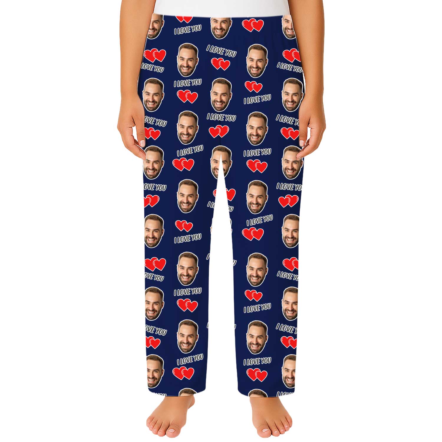 Women's I Love You Personalised PJ Bottoms