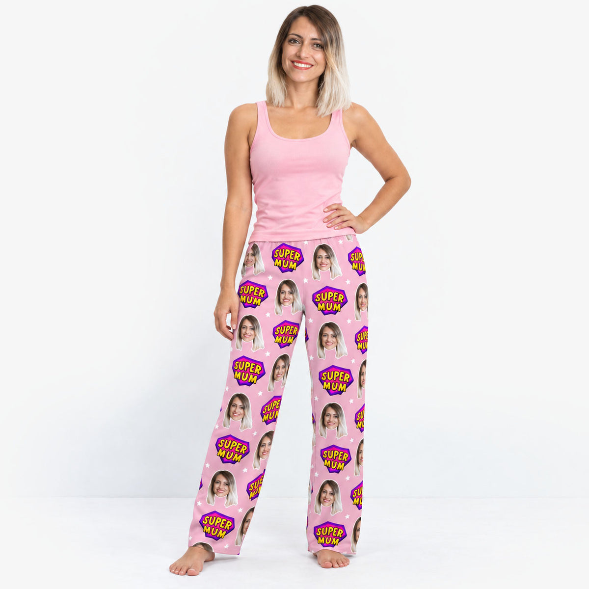 Women's Super Mum Personalised PJ Bottoms