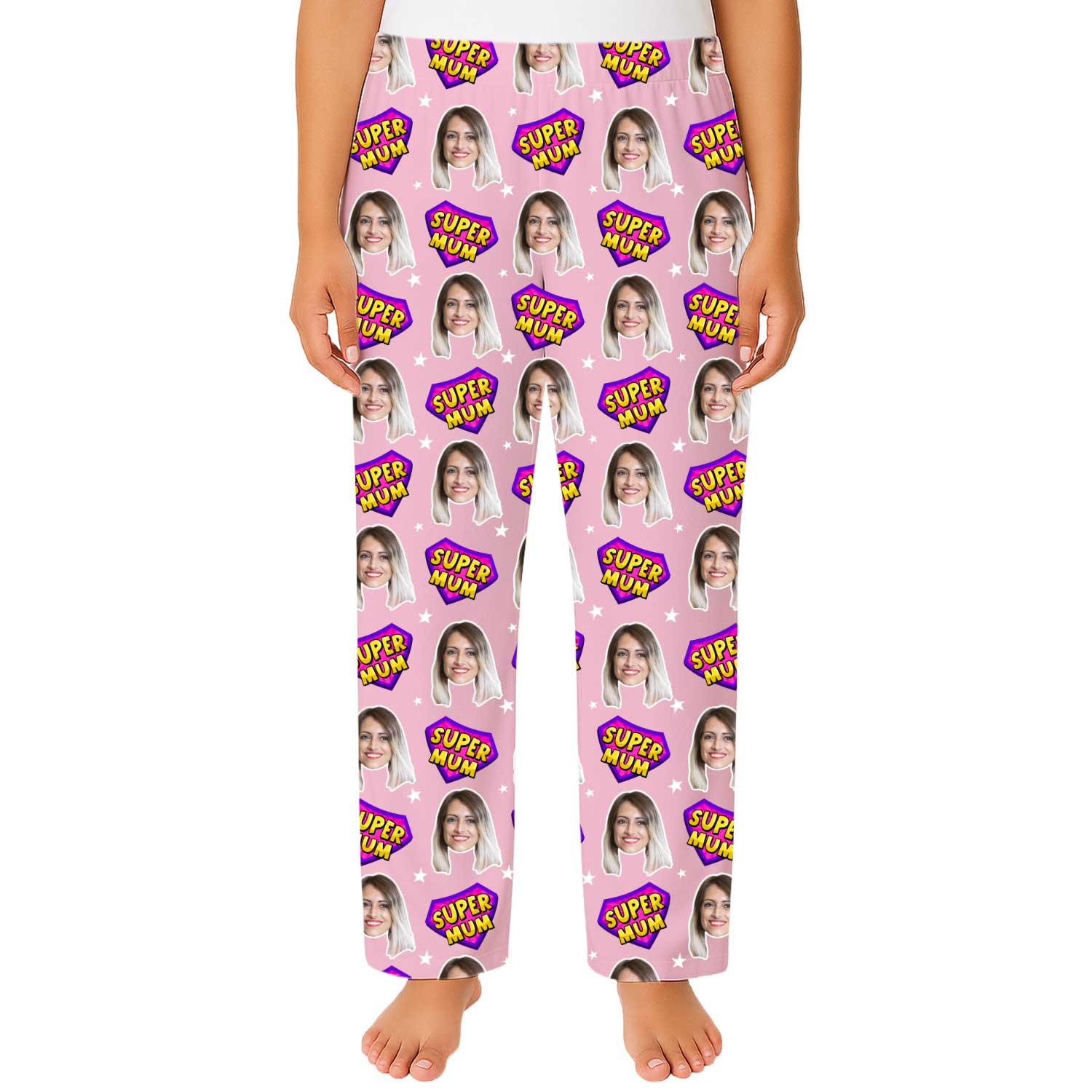 Women's Super Mum Personalised PJ Bottoms