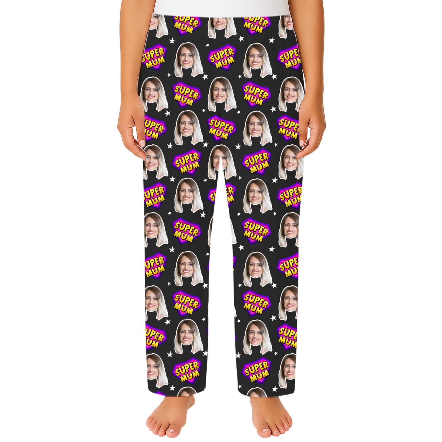 Women's Super Mum Personalised PJ Bottoms