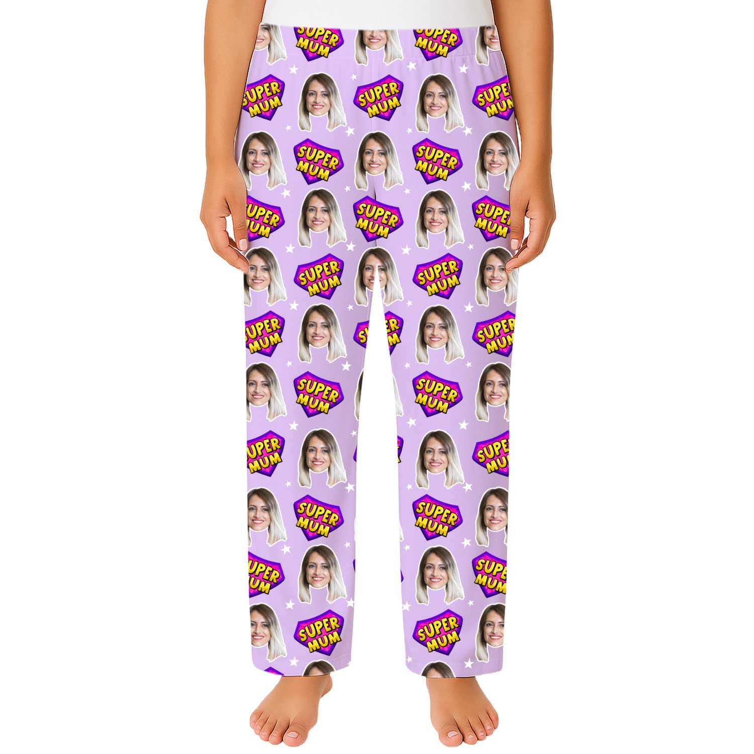 Women's Super Mum Personalised PJ Bottoms