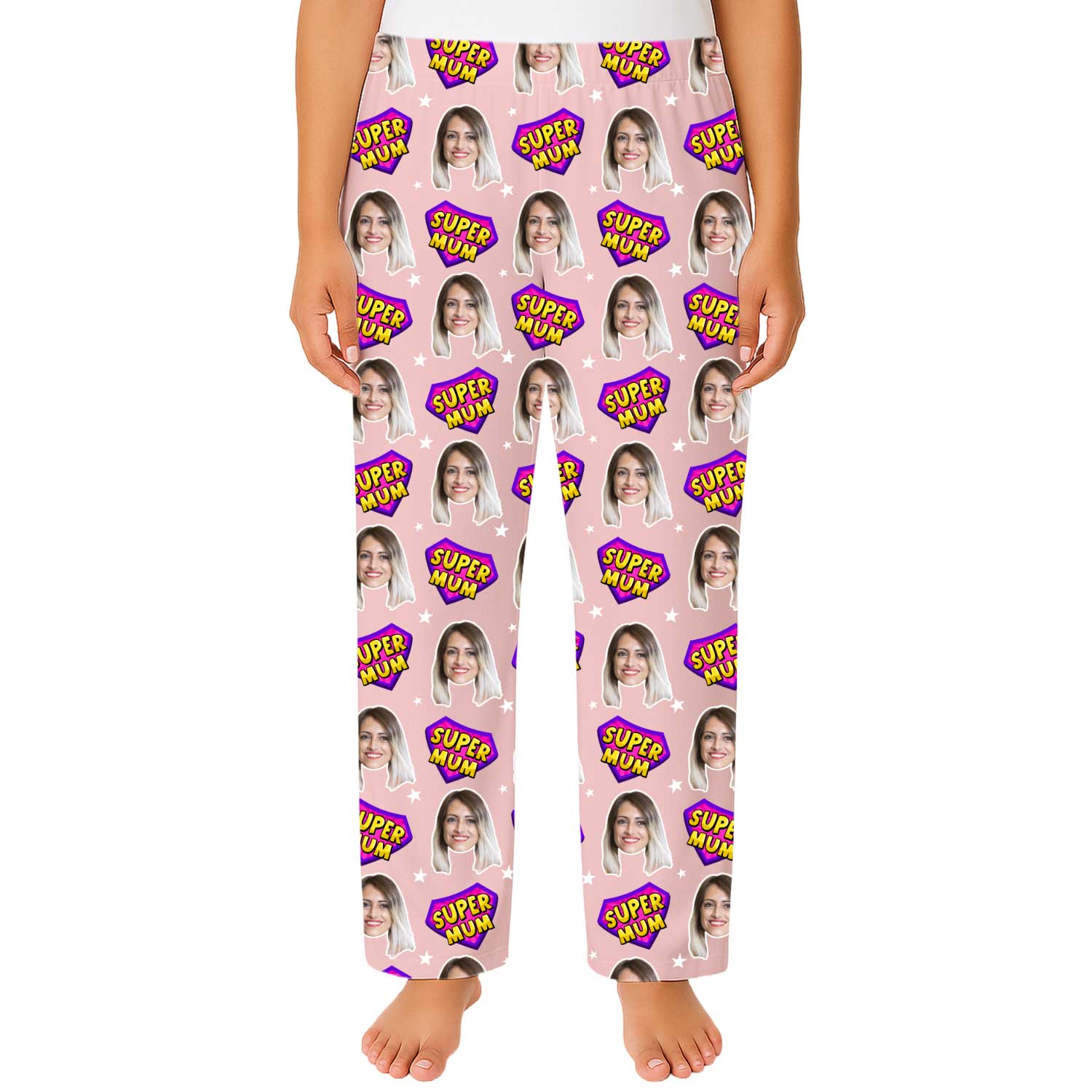 Women's Super Mum Personalised PJ Bottoms