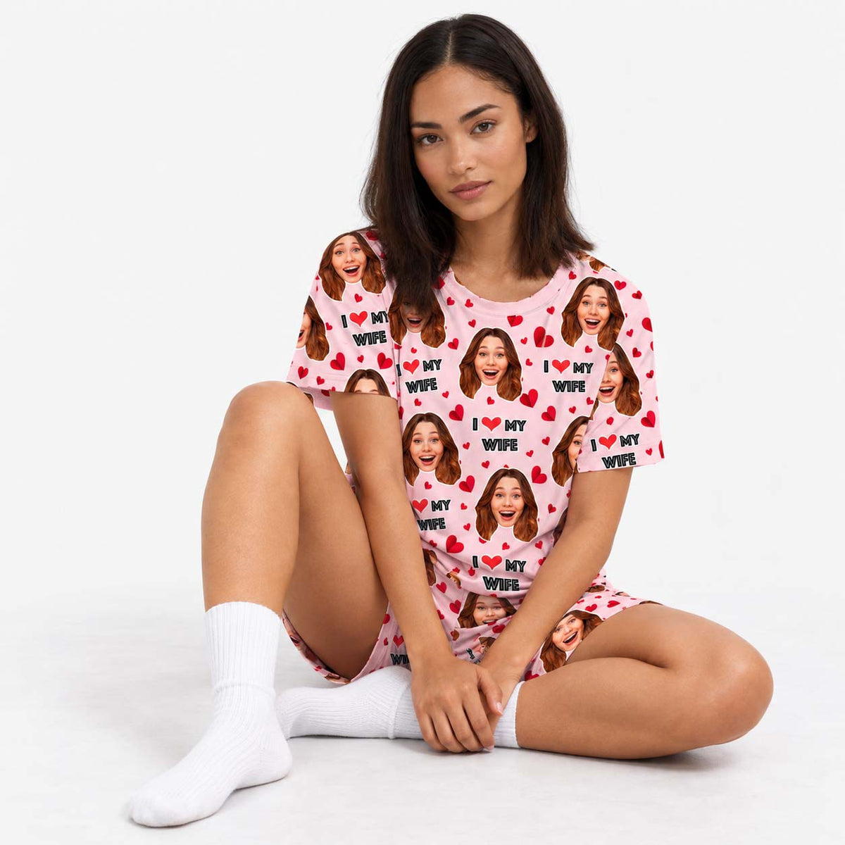 Women's I Love My Wife PJs - Shorts Set