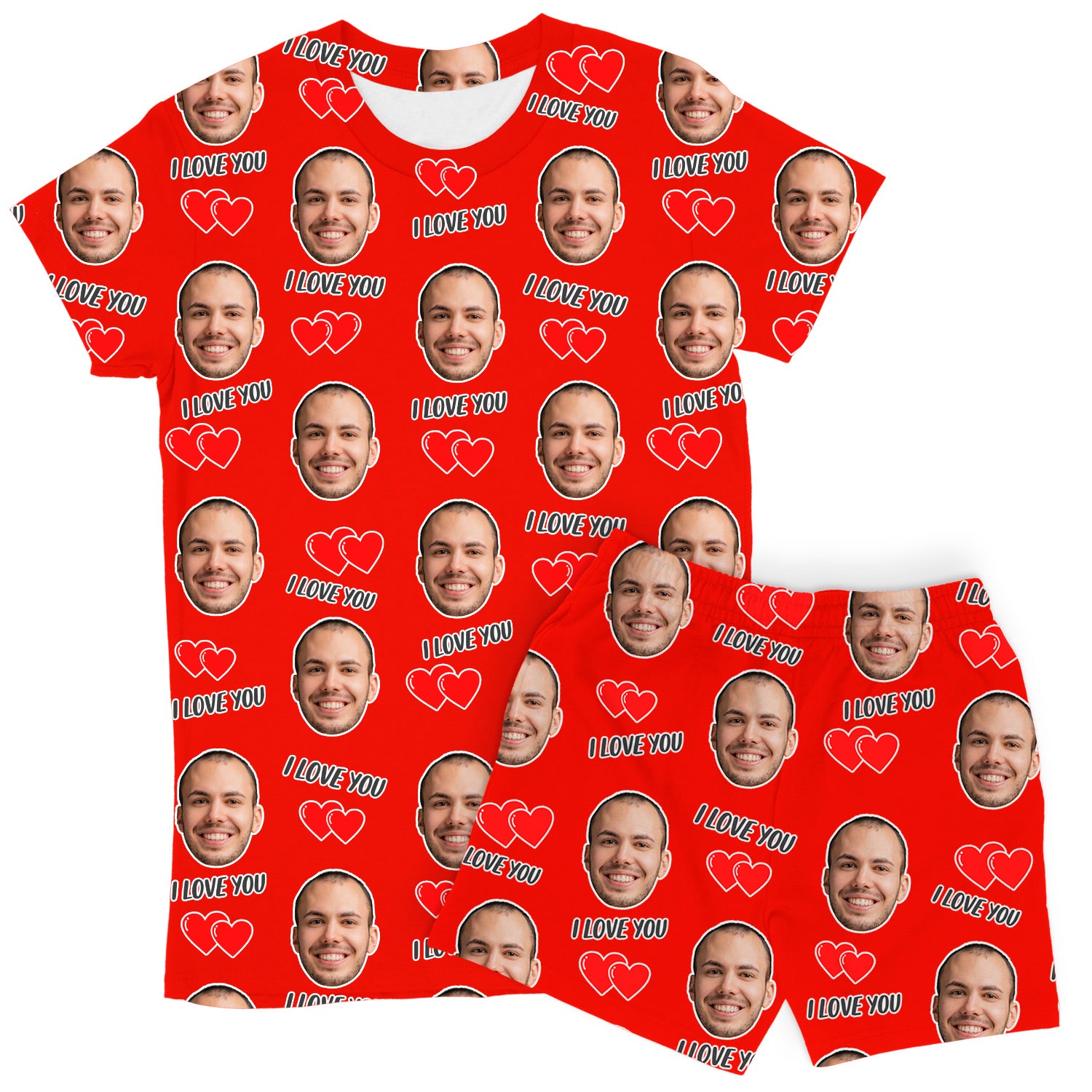 I Love You Custom Women's PJ Shorts Set