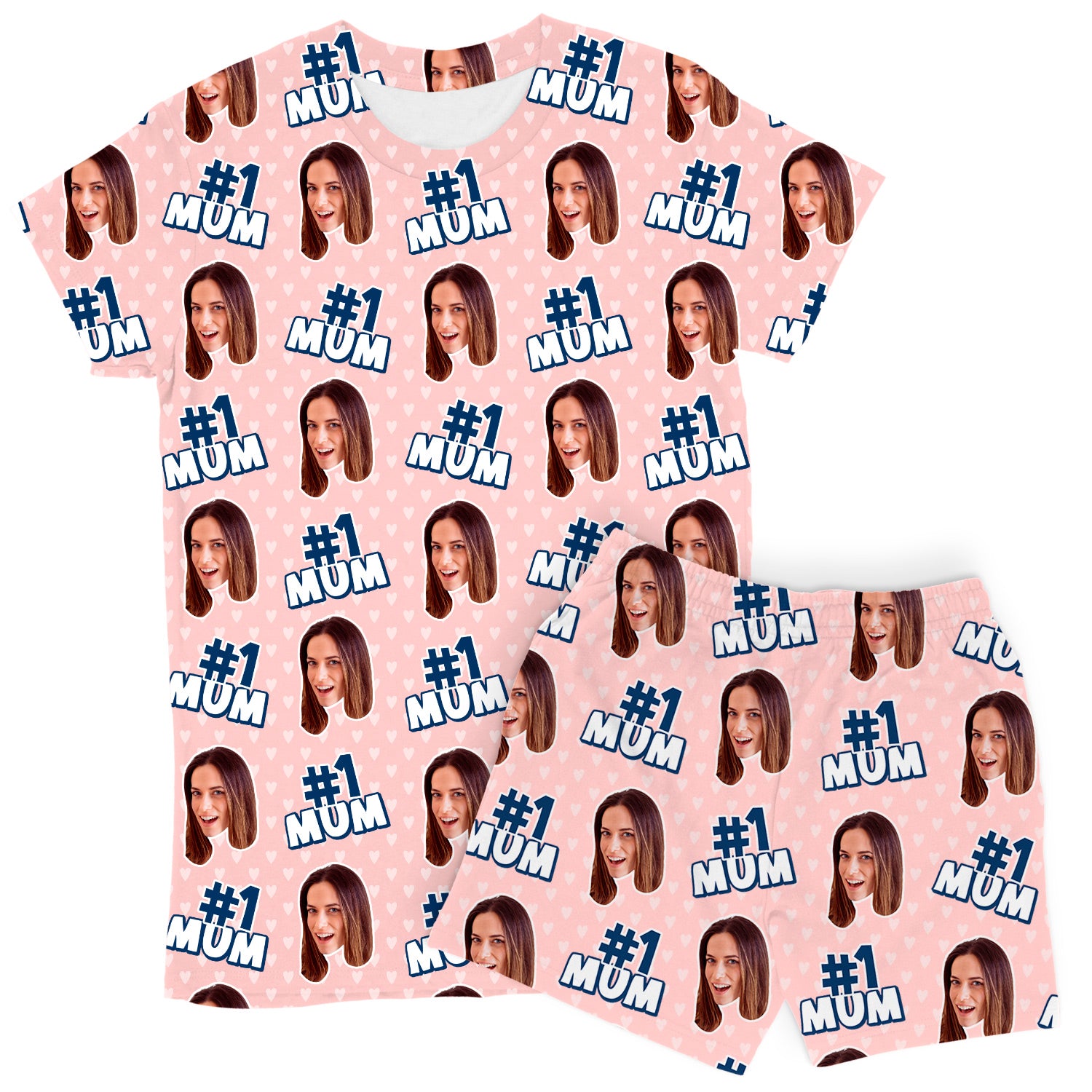 Number 1 Mum Custom Women's PJ Shorts Set