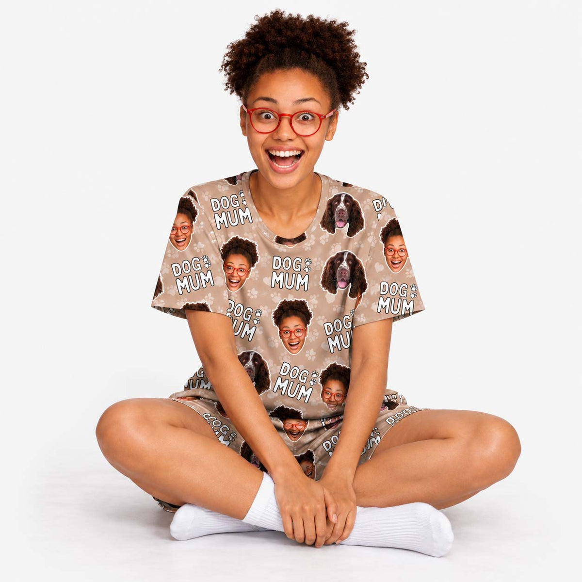 Women's Dog Mum Personalised PJs - Shorts Set