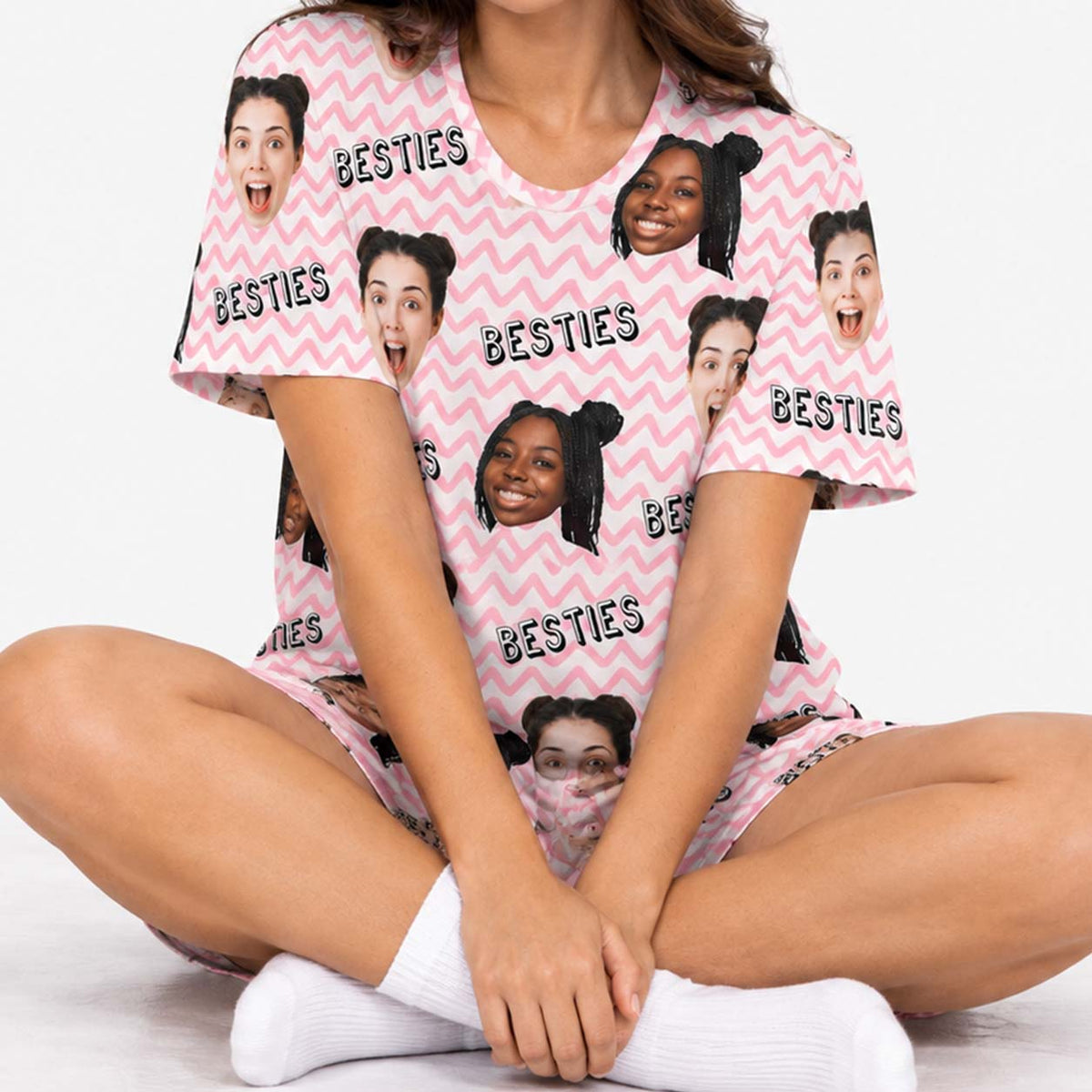 Women's Besties Personalised PJs - Shorts Set