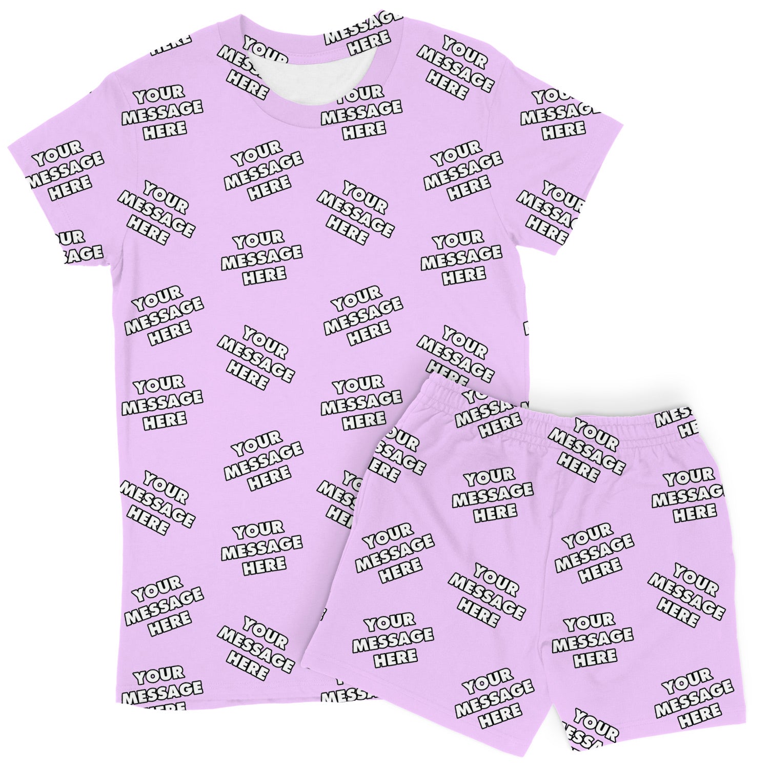 Women's Personalised Message PJs - Shorts Set