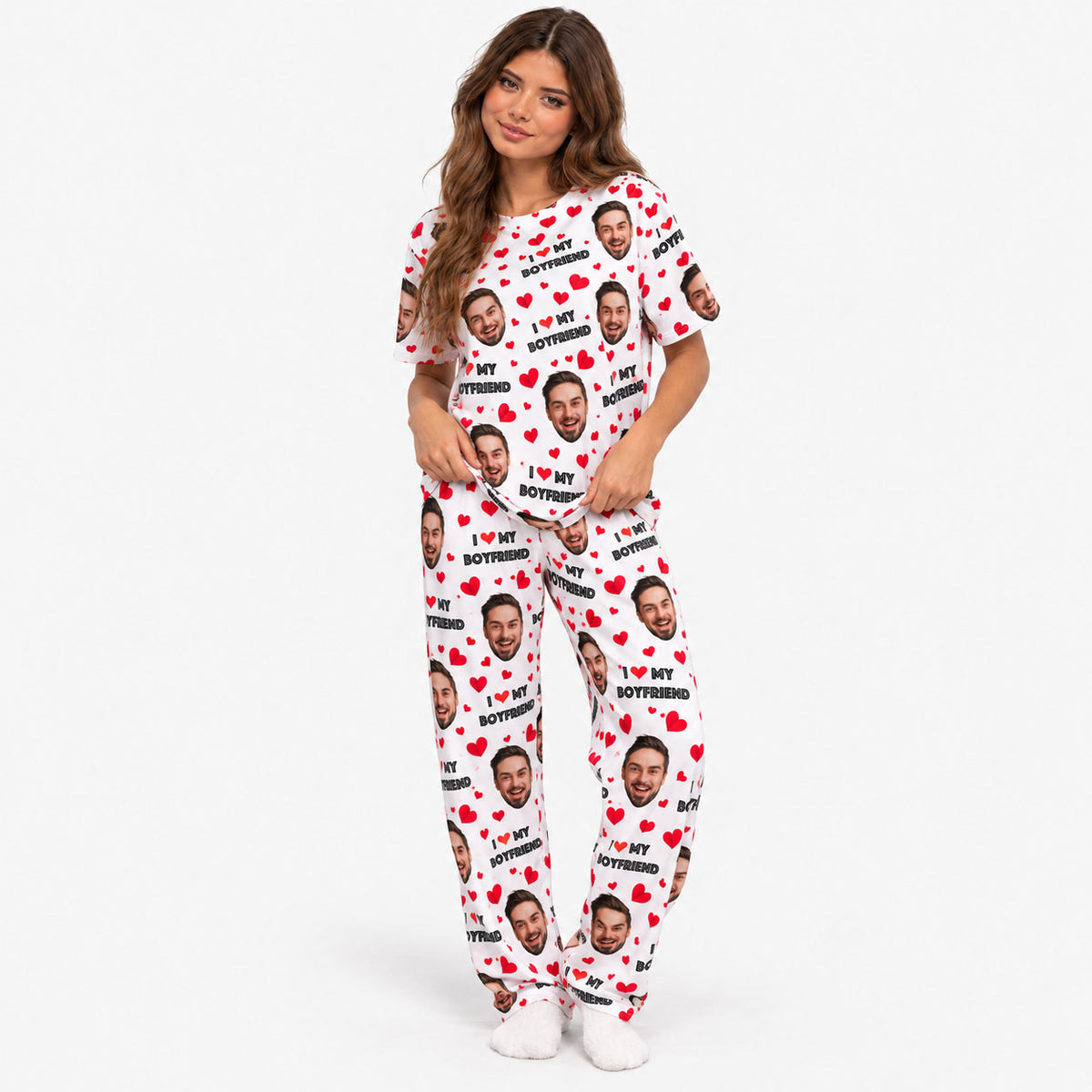 Women's I Love My Boyfriend Pyjamas - Trouser Set