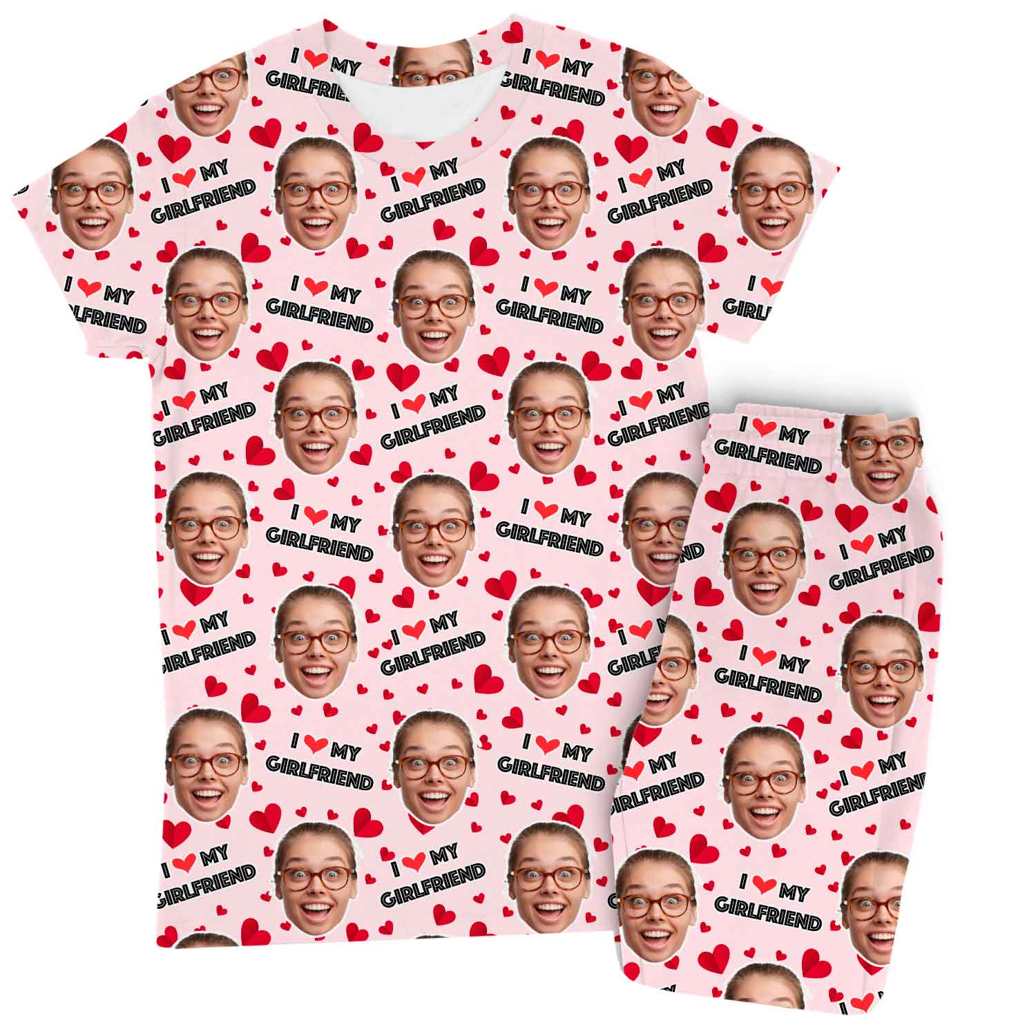I Love My Girlfriend Custom Women's PJ Trousers Set