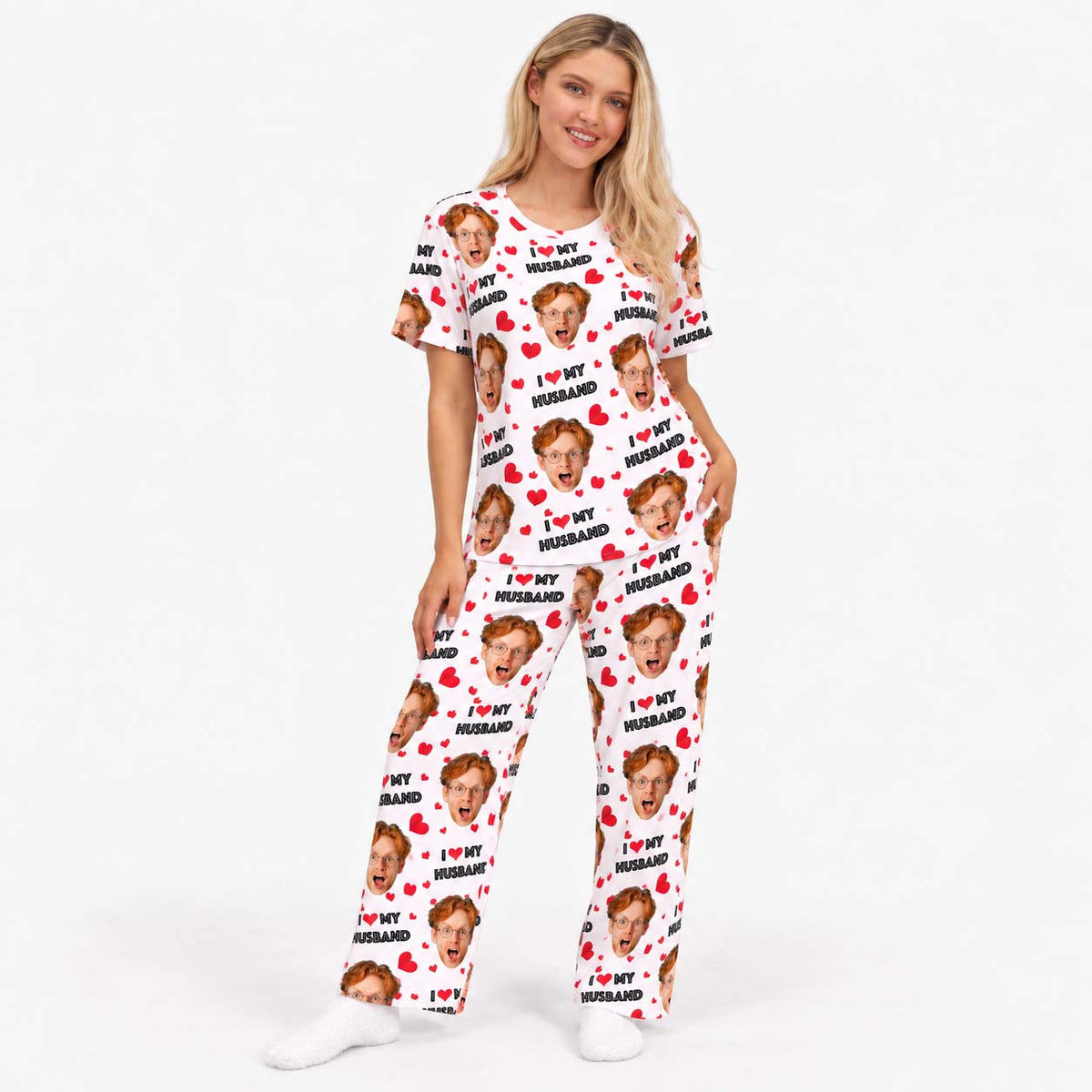 Women's I Love My Husband Pyjamas - Trouser Set