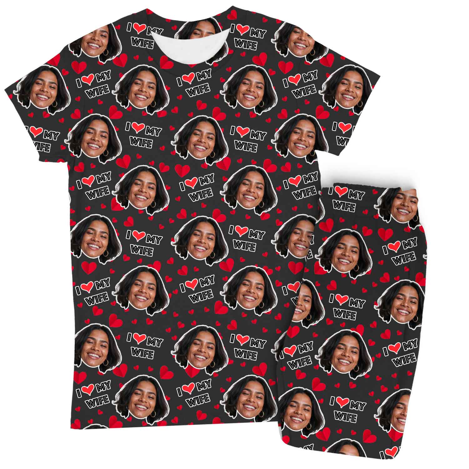 I Love My Wife Custom Women's PJ Trousers Set