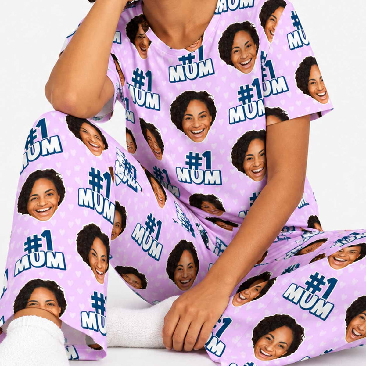 Women's Number 1 Mum Personalised Pyjamas - Trouser Set