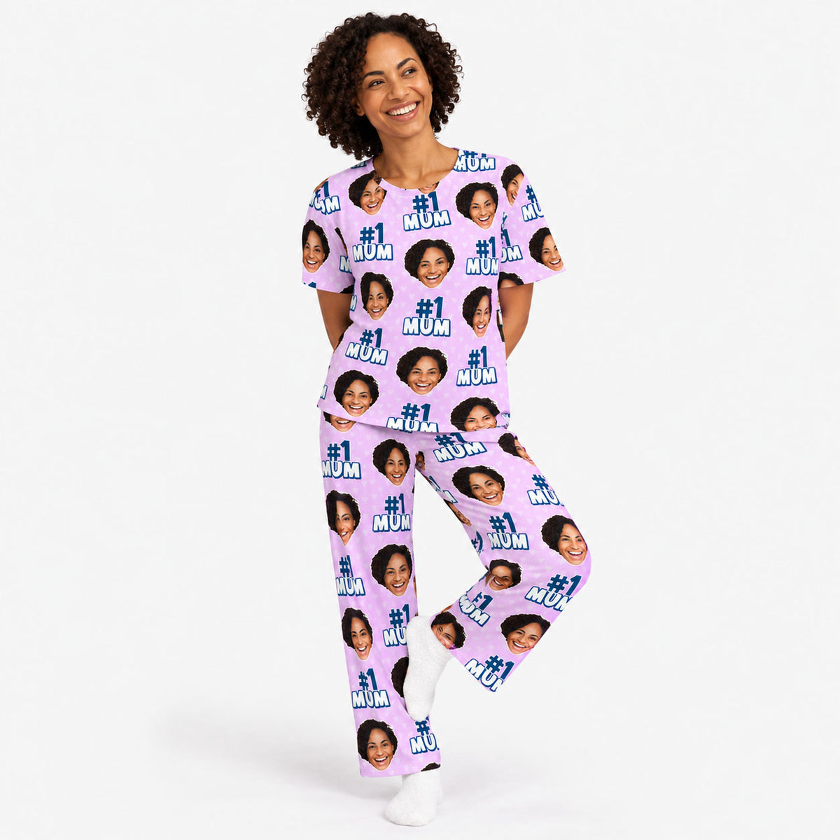Women's Number 1 Mum Personalised Pyjamas - Trouser Set