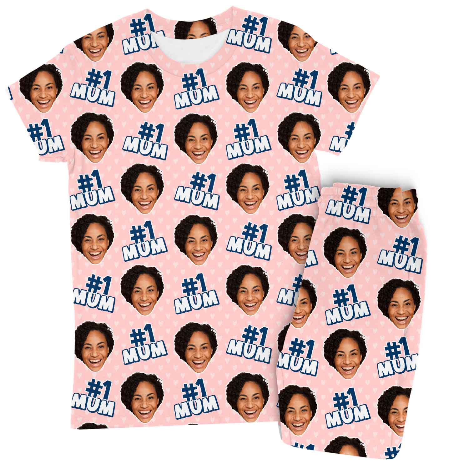 Women's Number 1 Mum Personalised Pyjamas - Trouser Set