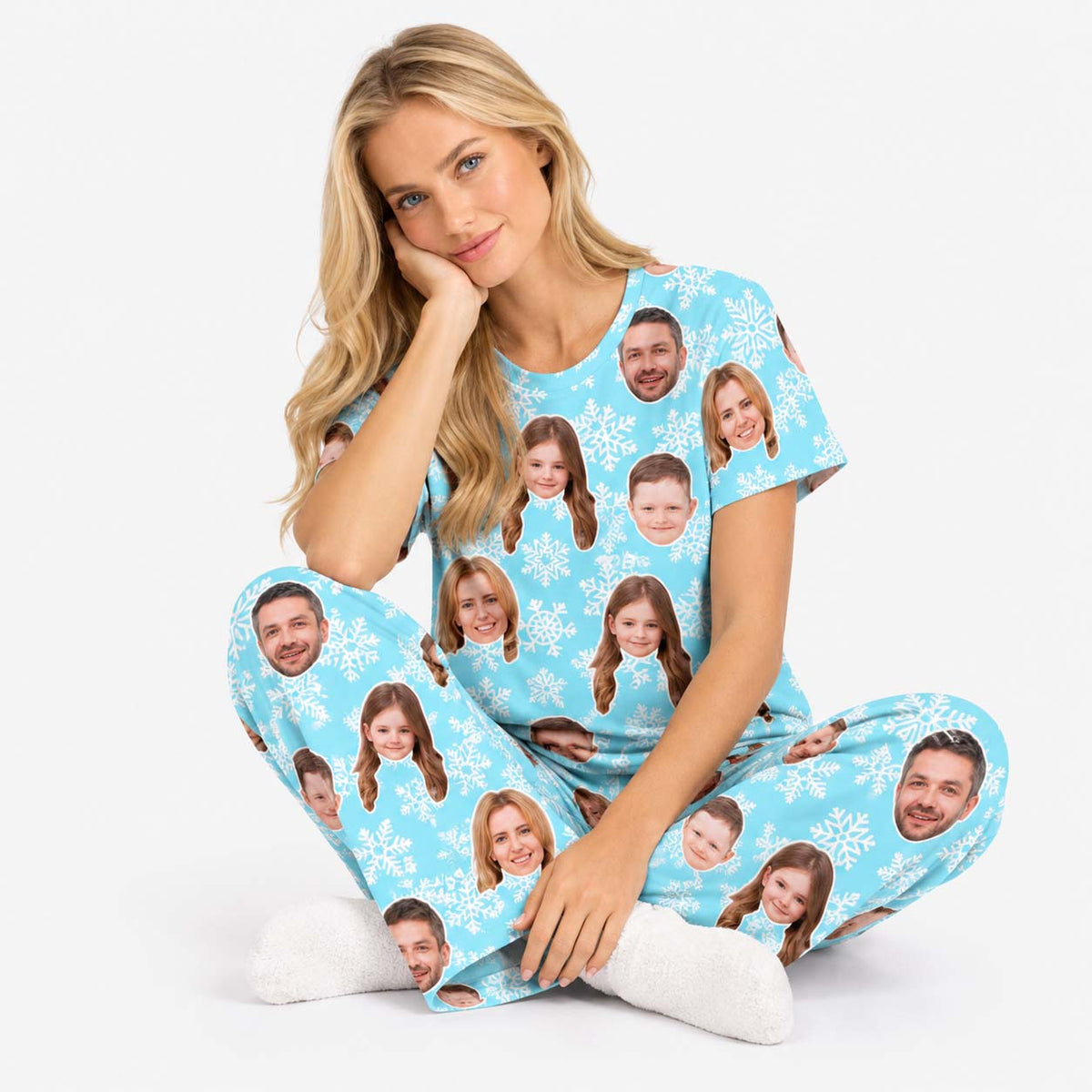 Women's Snowflake Christmas Pyjamas - Trouser Set